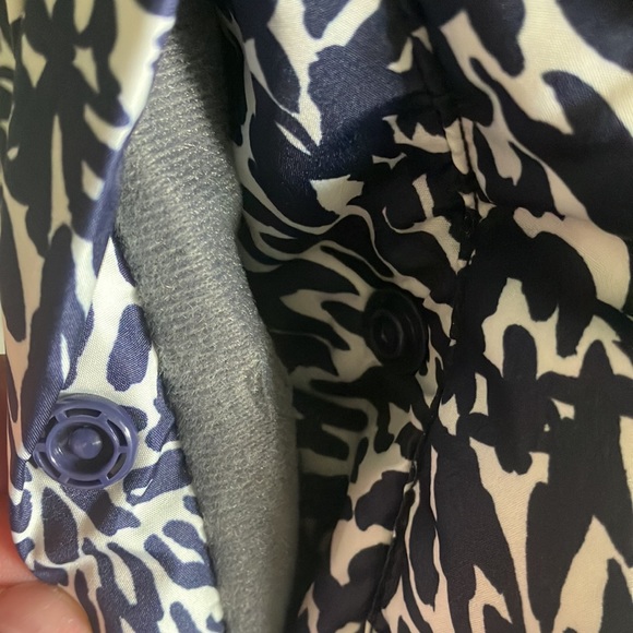 Lands' End‎ Navy & White Floral Quilted Down Puffer Vest Sz S - NWT - Picture 8 of 11